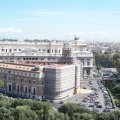 Blick auf das Gericht Tribunale di Sorveglianza und dahinter der Palazzo di Giustizia