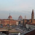 Blick aus unserem Hotelzimmer. 
v.l.n.r.: 1. Basilica di San Lorenzo di Firenze 2. Kathedrale Santa Maria dei fiore 3. Santa Maria Novella