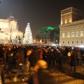 23.30 Uhr am Silvesterabend auf der Piazza Venezia