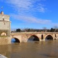 Ponte Milvio, im Norden Roms, nicht weit weg vom Olympiastadion (Mit Hochwasser im Tiber)