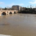 Hochwasser des Tibers an der Ponte Milvio
