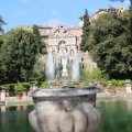 Blick über die Peschiere (Fischteiche) zur Fontana di Nettuno und Fontana dellOrgano