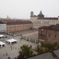 Blick+gen+Norden+auf+die+Piazzetta+Reale+und+den+Palazzo+Reale+di+Torino+%28K%C3%B6niglicher+Palast%29+vom+Palazzo+Madama