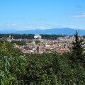 Blick auf Rom vom Gianicolo nord östlich mit der Villa Medici