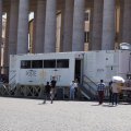 Die vatikanische Post wurde eine Zeitlang wegen Rennovierungsarbeiten auf die Piazza San Pietro ausgelagert.
