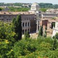 Musei Capitolin. Blick von der Dachterasse des Bistros auf Rom