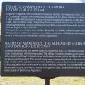 Palatin: Infoschild über die Terme di Massenzio, das sogenannte Stadio und die Domus Augusta
