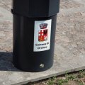 Wappen von Orvieto auf einem Mülleimer