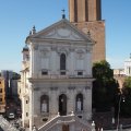 Giardini della ex Villa Aldobrandini: Chiesa di Santa Caterina da Siena und Torre delle Milizie