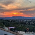 Sonnenuntergang von der Terrasse der Villa Tomolei