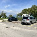 Grifo Parking, der silberne ist unser Leihwagen