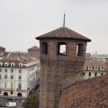 Oben im Torre Acensore/Torre Panoramica mit Blick auf den Torre Tesori im Palazzo Madama