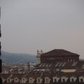 Blick gen Süden über die Dächer Turins vom Palazzo Madama. Hinten der Palazzo Carignano